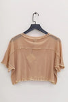 BASERANGE navel-baring T-shirt TOSC-CG-SP24 pink camel
